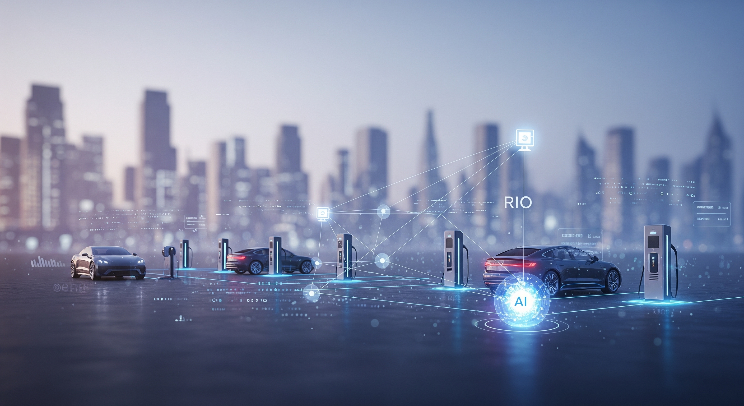 AI and EV Ecosystem Illustration